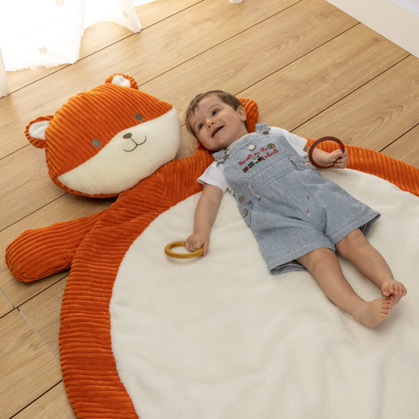 RUGUIES- Manta Bebé Acolchada- Manta Juegos Bebé- Cojín de Suelo para Bebés -Tapete para Gatear y Siesta- Infantil Peluche-Regalo Nacimiento- Baby Shower niño niña- Talla XL.