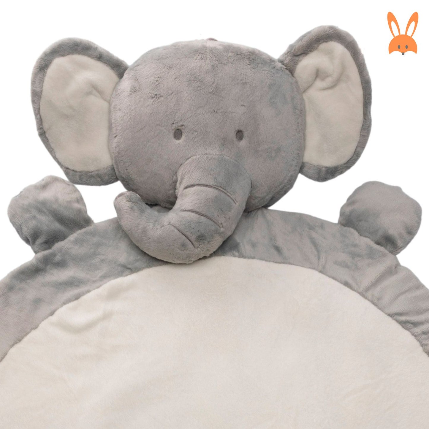 RUGUIES- Padded Baby Rug- Baby Play Blanket- Floor Cushion for Babies- Crawling and Nap Mat- Plush Children's Mat- Birth Gift- Baby Shower boy girl- Size XL. (Elephant) 