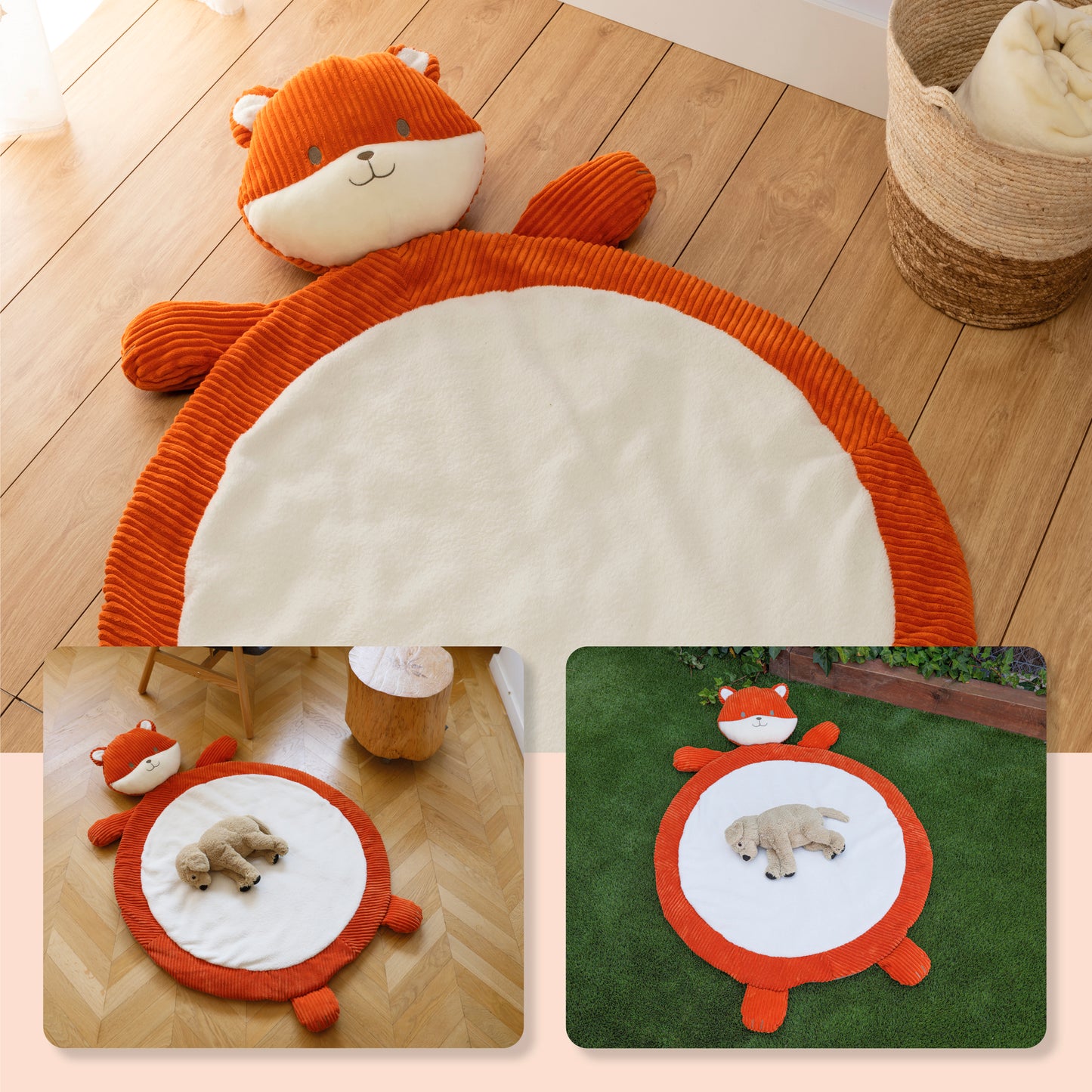 RUGUIES- Manta Bebé Acolchada- Manta Juegos Bebé- Cojín de Suelo para Bebés -Tapete para Gatear y Siesta- Infantil Peluche-Regalo Nacimiento- Baby Shower niño niña- Talla XL.