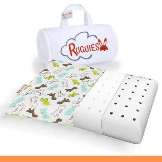 RUGUIES- Oreiller à Mémoire de Forme, Hypoallergénique et Respirant pour Enfants et Bébés-Coussin Enfant-Housse Lavable 100% Coton-Oeko-Tex- 1 à 10 ans XL (58x32x 5-7cm)- Sac de Voyage Inclus. 