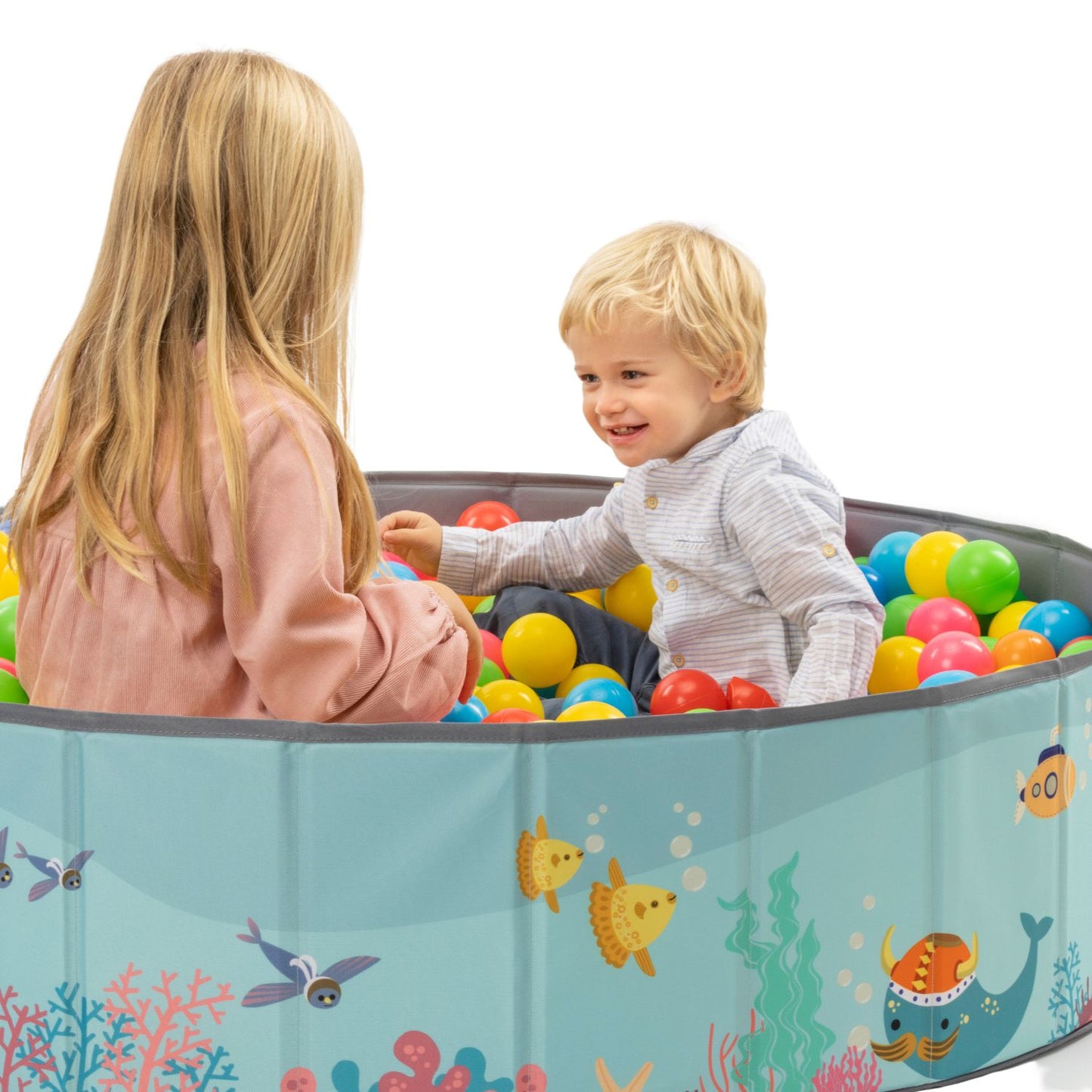 RUGUIES- Piscine à balles pour enfants- Parc à balles pour enfants- Piscine à balles pour bébés- Piscine à balles pliable et portable- Cube Toys Intérieur et extérieur-120x30cm-(Balles non incluses) 