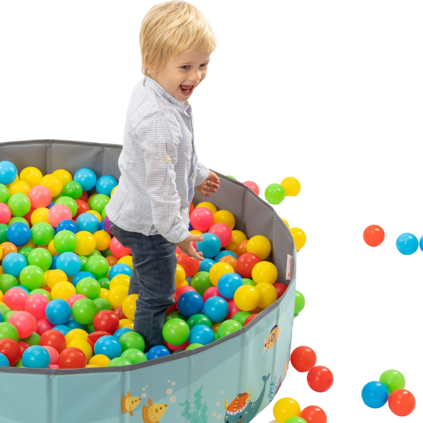 RUGUIES- Piscine à balles pour enfants- Parc à balles pour enfants- Piscine à balles pour bébés- Piscine à balles pliable et portable- Cube Toys Intérieur et extérieur-120x30cm-(Balles non incluses) 